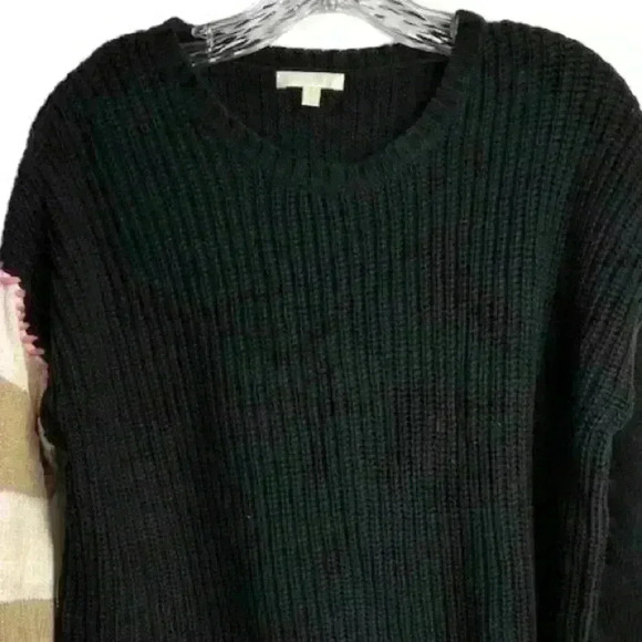 Lisa Todd Women's XS Black Knit Pullover Sweater with Colorful Sleeve - Picture 2 of 12